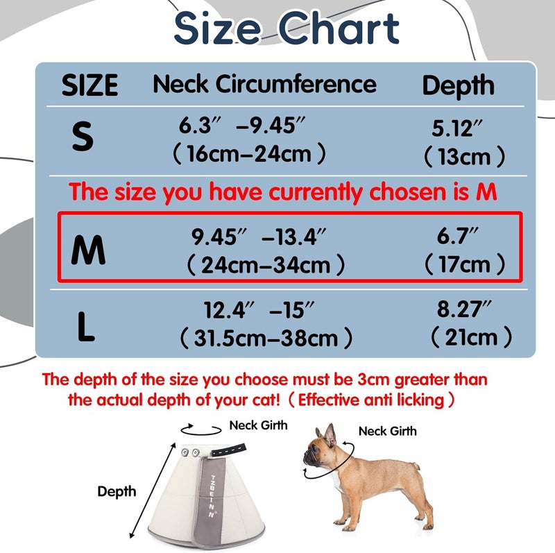 TZBEINN Soft Dog Cone Collar Alternative, Comfortable Elizabethan Dog Neck Pillow Cone for Medium Dogs (Maltese Bichon), Protective Adjustable Head Recovery Cone After Surgery Anti Licking - Image 4